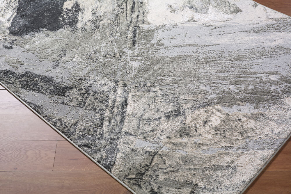 Amman Beige/Light Slate Machine Woven Rug BTA-2304 - corner