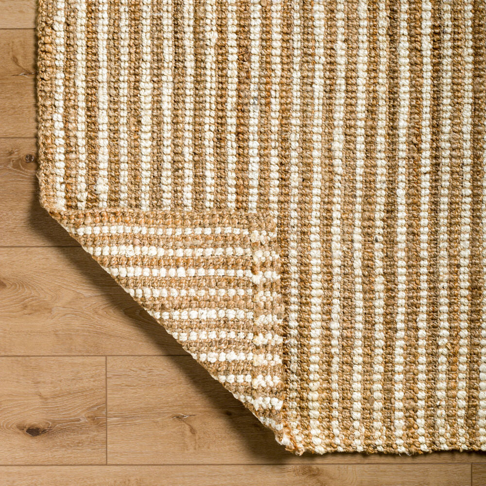 Boucle Beige/Tan Handmade Rug - fold
