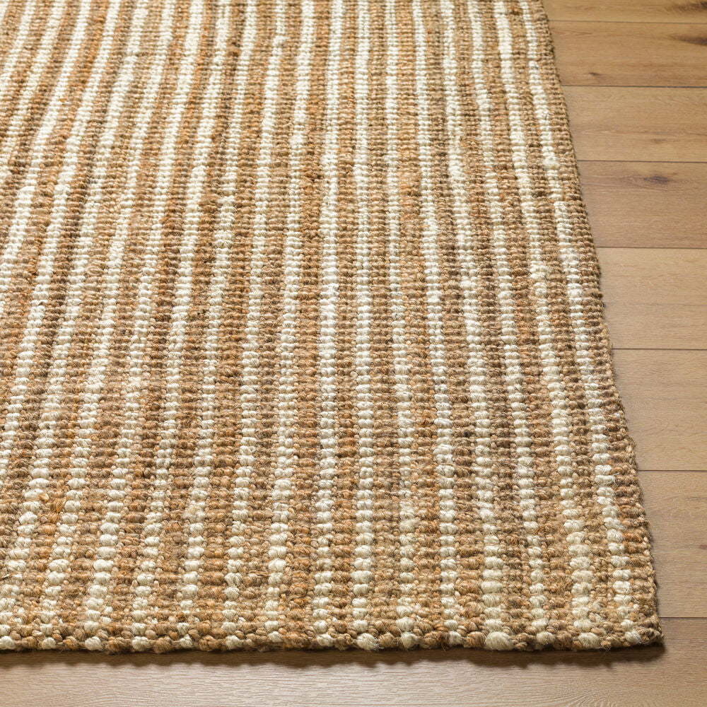 Boucle Beige/Tan Handmade Rug - front