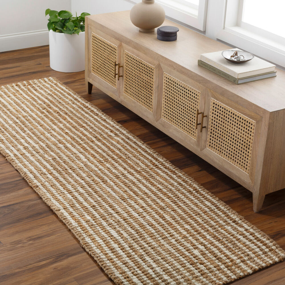 Boucle Beige/Tan Handmade Rug - roomscene