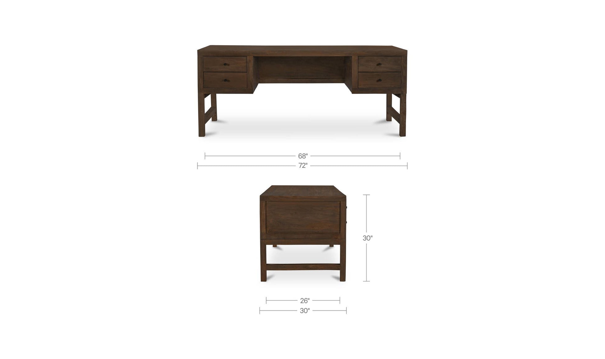 Windsor Desk Dark Brown by Moe's Home Collection - view 14