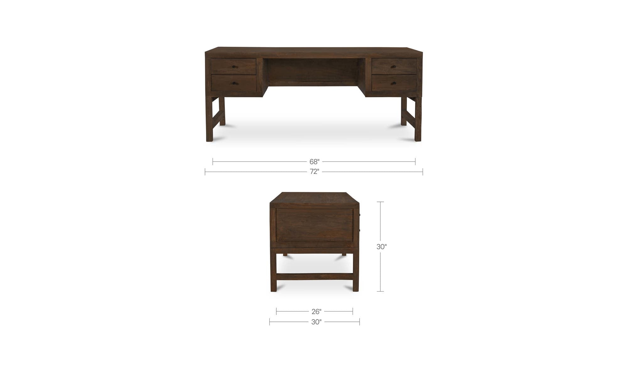 Windsor Desk Dark Brown by Moe's Home Collection - view 14