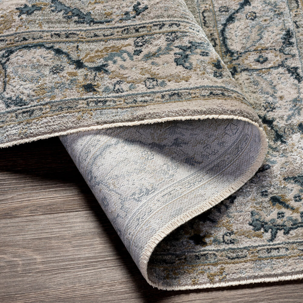 Brunswick Deep Teal/Taupe Machine Woven Rug BWK-2314 - fold
