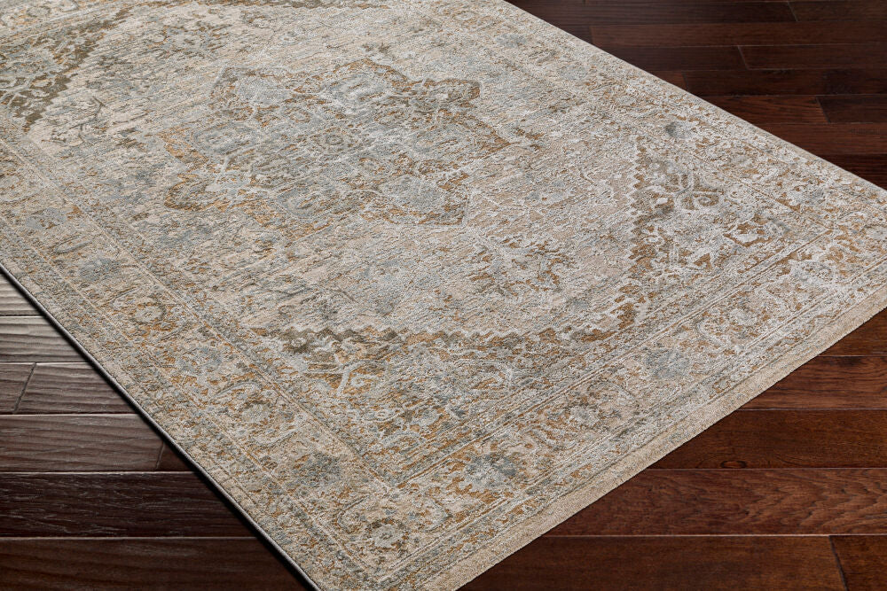 Brunswick Charcoal/White Machine Woven Rug BWK-2318 - corner