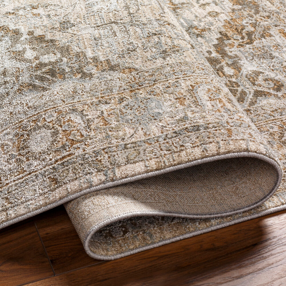 Brunswick Charcoal/White Machine Woven Rug BWK-2318 - fold