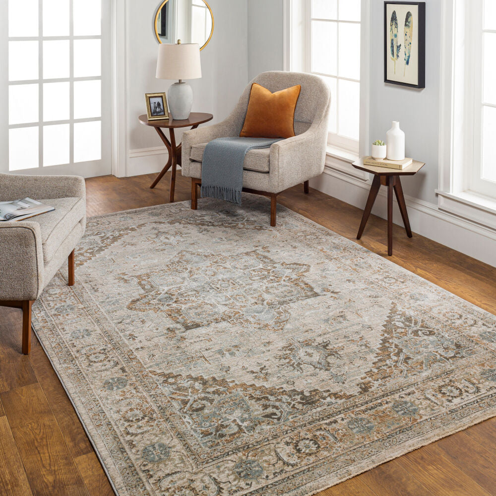 Brunswick Charcoal/White Machine Woven Rug BWK-2318 - roomscene