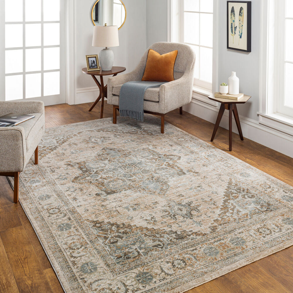 Brunswick Charcoal/White Machine Woven Rug BWK-2320 - roomscene