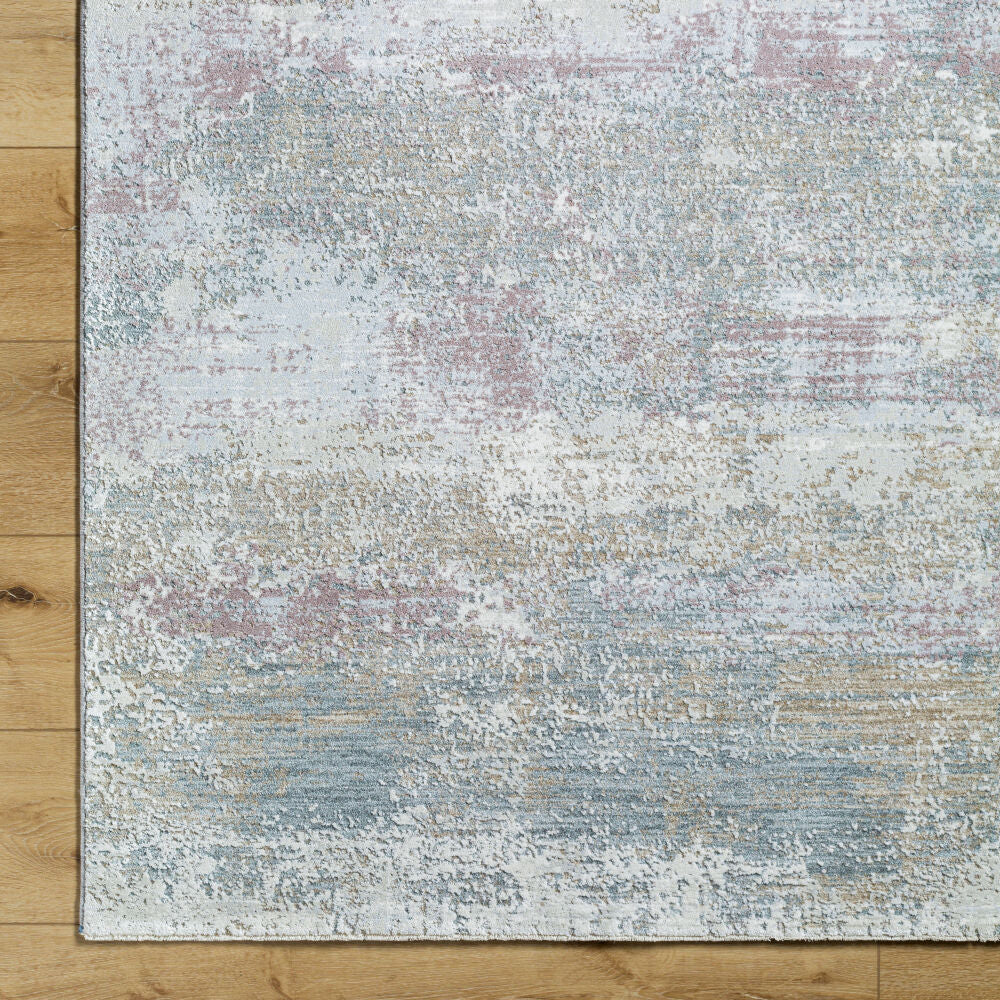 Brunswick Blue/Tan Machine Woven Rug - overhead