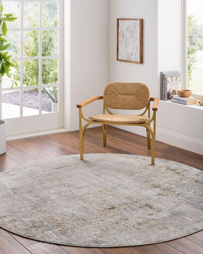 Brunswick Charcoal/Mustard Machine Woven Rug BWK-2338 - roomscene