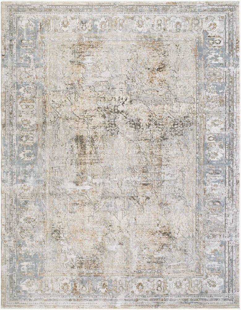 Brunswick Charcoal/Mustard Machine Woven Rug BWK-2340 - 2'7" x 10'