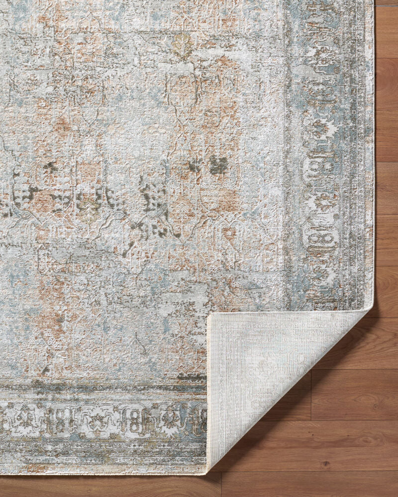 Brunswick Charcoal/Mustard Machine Woven Rug BWK-2340 - fold