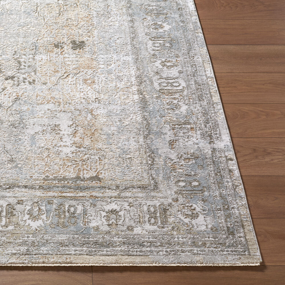 Brunswick Charcoal/Mustard Machine Woven Rug BWK-2340 - front
