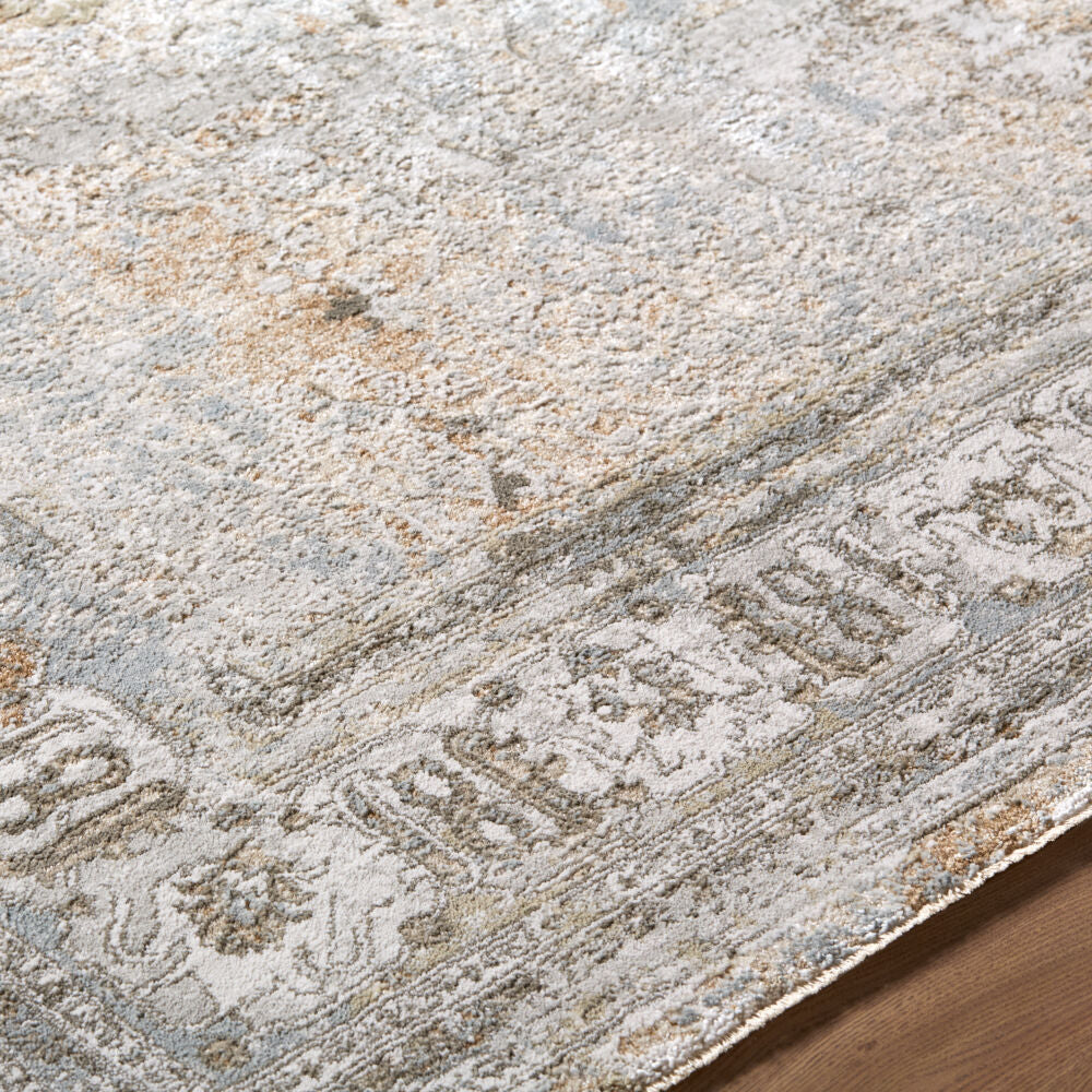 Brunswick Charcoal/Mustard Machine Woven Rug BWK-2340 - texture