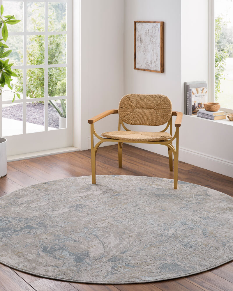 Brunswick Blue/Mustard Machine Woven Rug BWK-2341 - roomscene