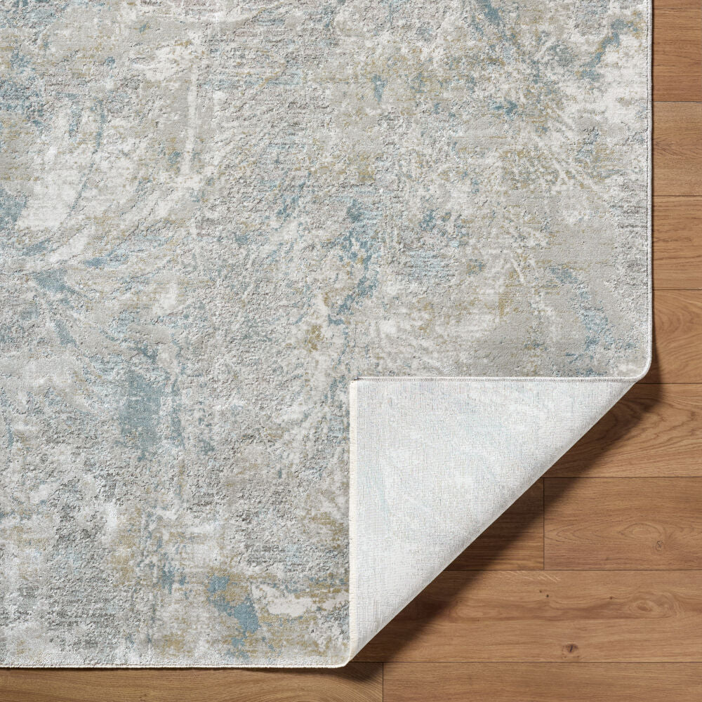 Brunswick Blue/Mustard Machine Woven Rug BWK-2341 - fold