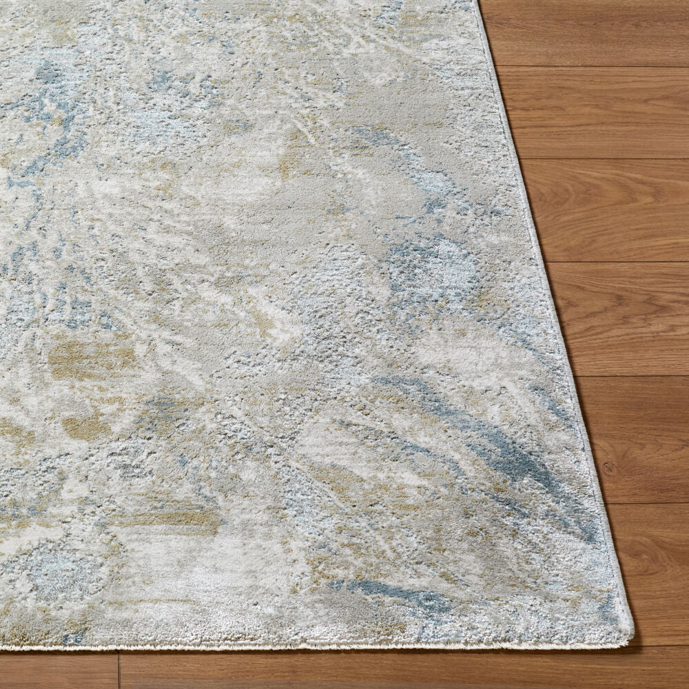 Brunswick Blue/Mustard Machine Woven Rug BWK-2341 - front