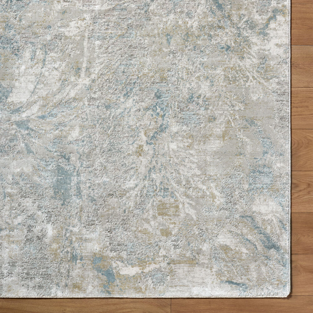 Brunswick Blue/Mustard Machine Woven Rug BWK-2341 - overhead