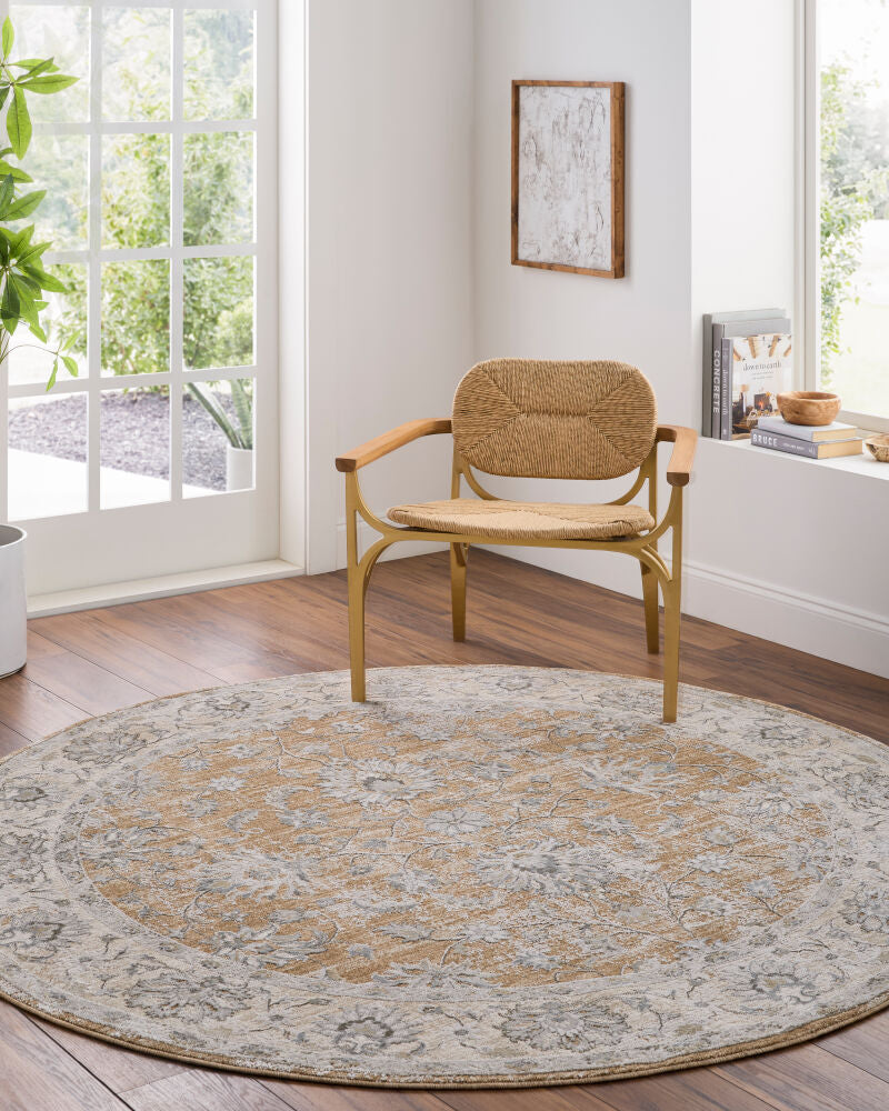 Brunswick Charcoal/Mustard Machine Woven Rug BWK-2343 - roomscene