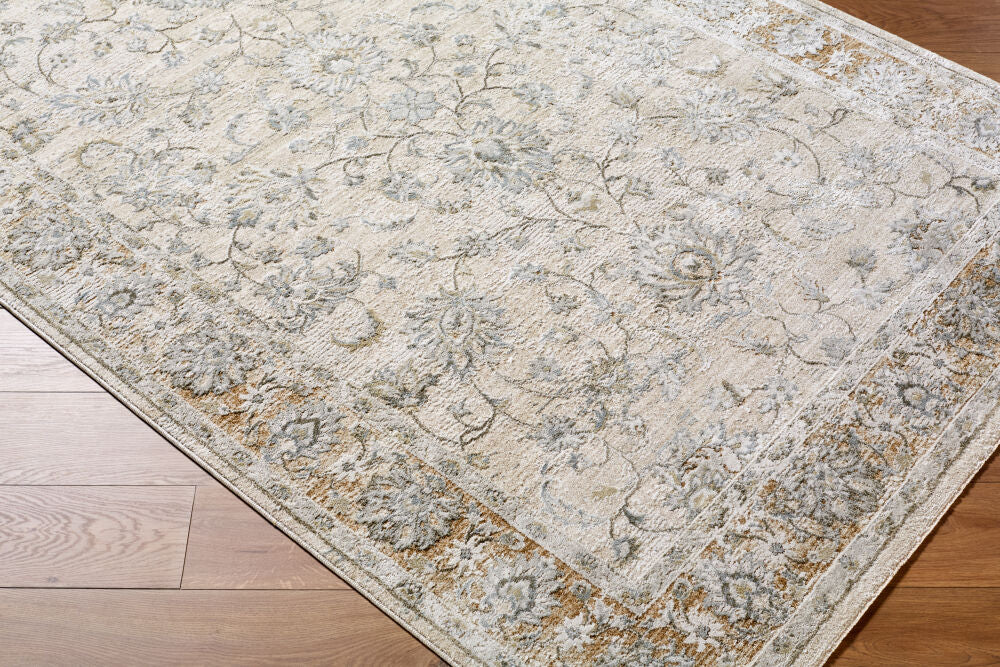 Brunswick Charcoal/Mustard Machine Woven Rug BWK-2344 - corner