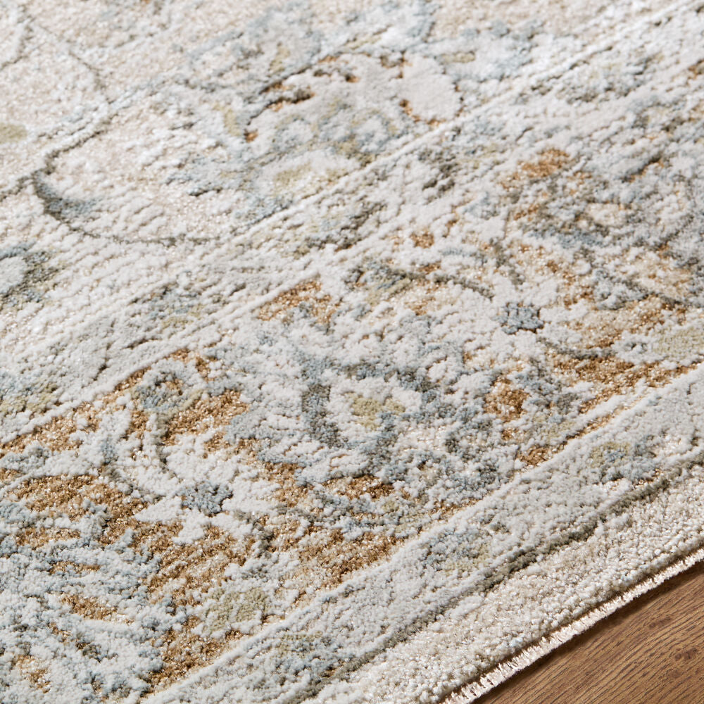 Brunswick Charcoal/Mustard Machine Woven Rug BWK-2344 - texture