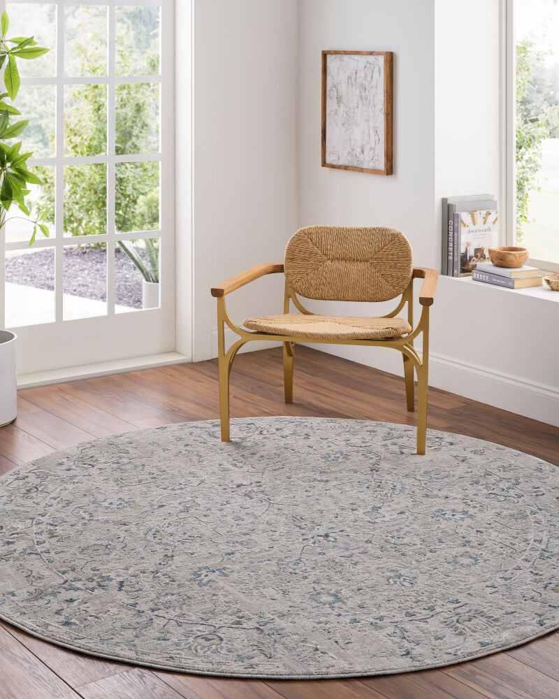 Brunswick Blue/Mustard Machine Woven Rug BWK-2349 - roomscene