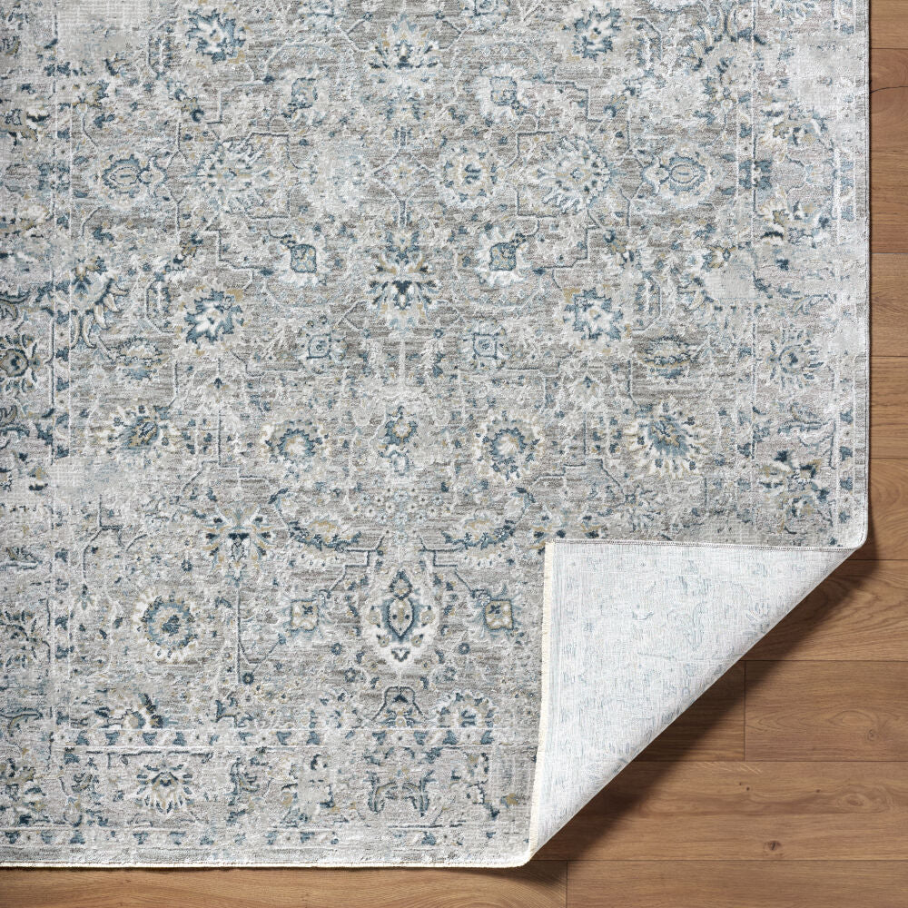 Brunswick Blue/Mustard Machine Woven Rug BWK-2349 - fold