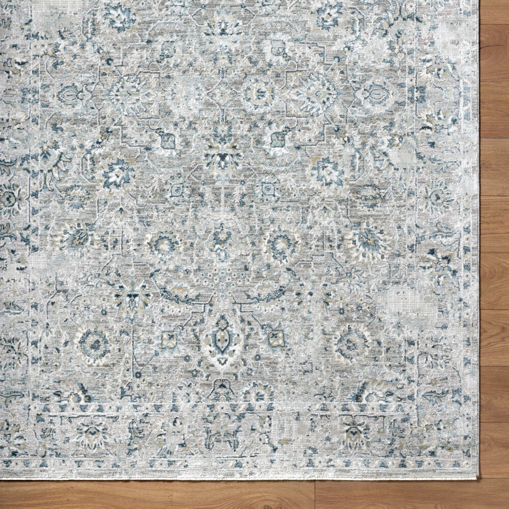 Brunswick Blue/Mustard Machine Woven Rug BWK-2349 - overhead