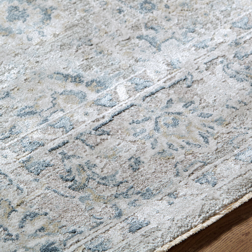Brunswick Blue/Mustard Machine Woven Rug BWK-2349 - texture