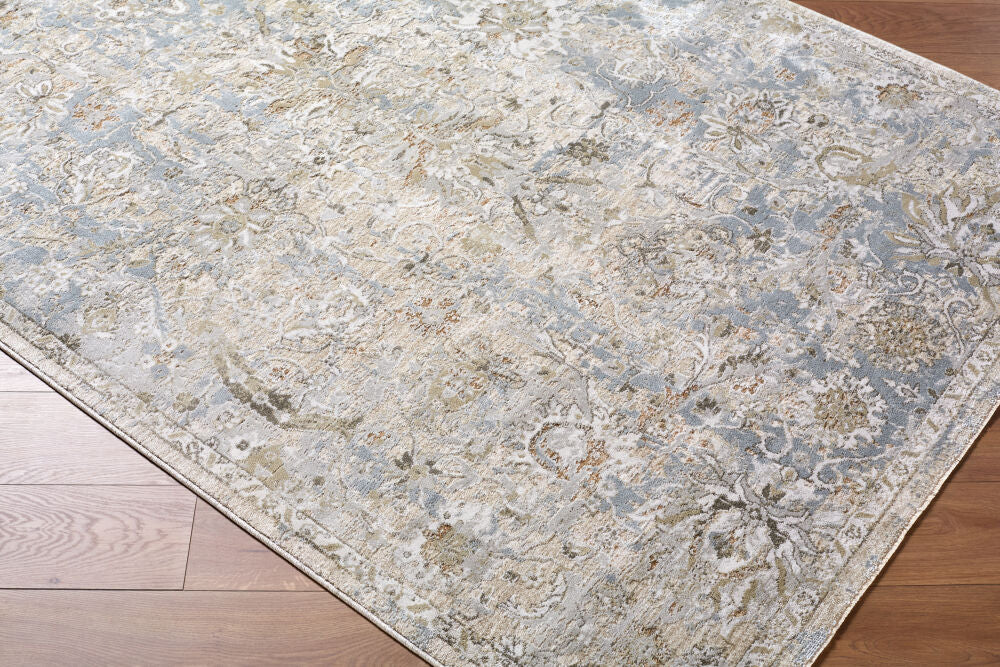 Brunswick Charcoal/Mustard Machine Woven Rug BWK-2351 - corner