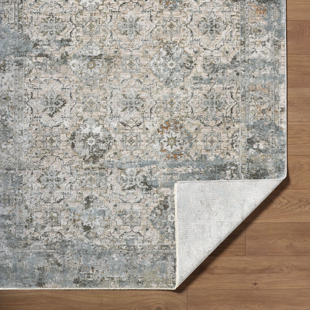 Brunswick Charcoal/Mustard Machine Woven Rug BWK-2352 - fold