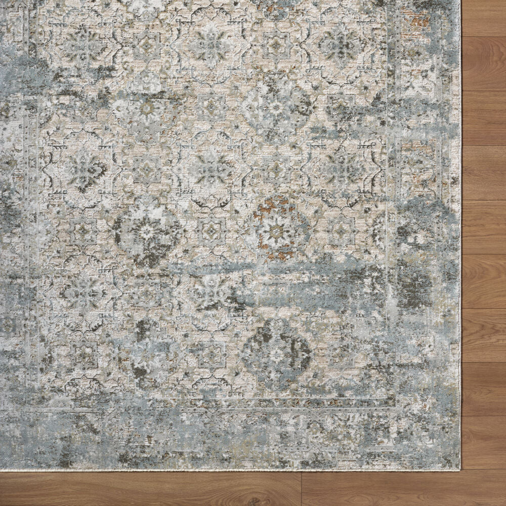 Brunswick Charcoal/Mustard Machine Woven Rug BWK-2352 - overhead