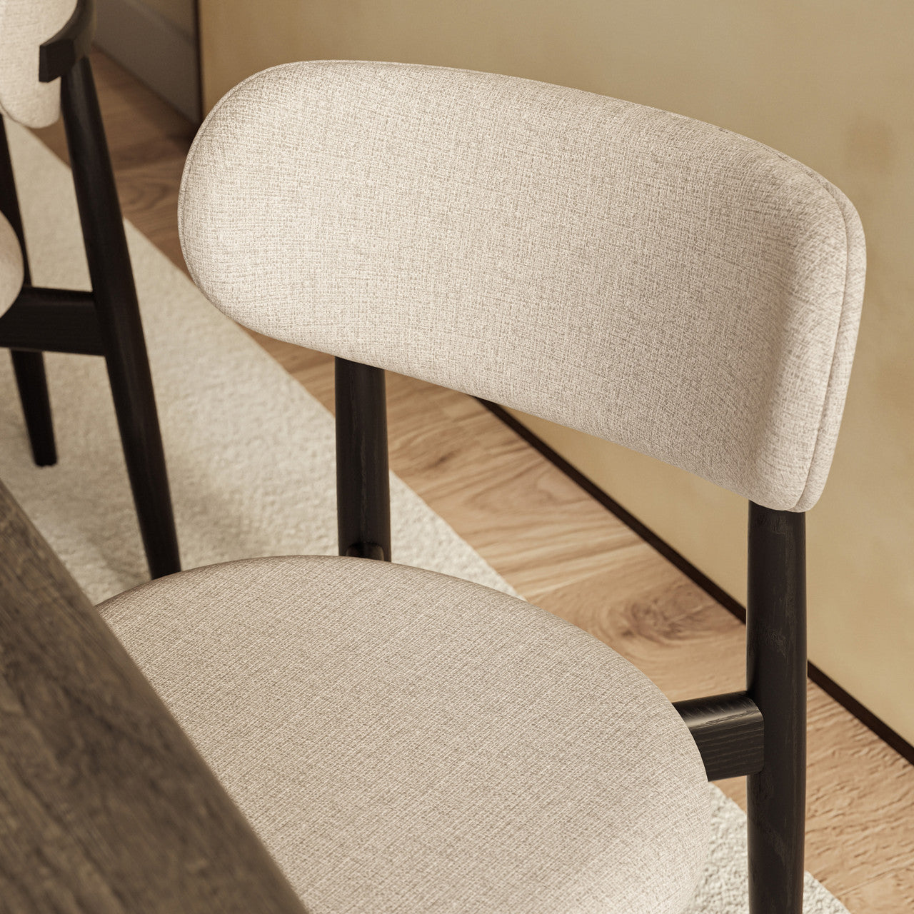 Modern Brazilian - Lucia Side Chair - Harvest Jute Upholstery - Ebano Frame