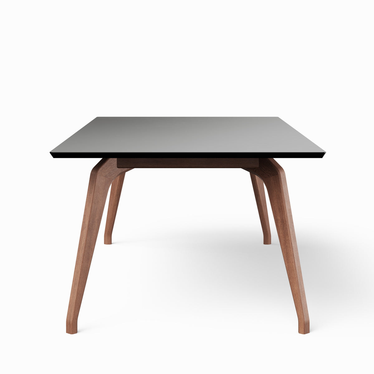 Modern Brazilian Giane Dining Table Nogal Base Black Top 86.5"W x 43.5"D x 30"H by Urbia - detail 3