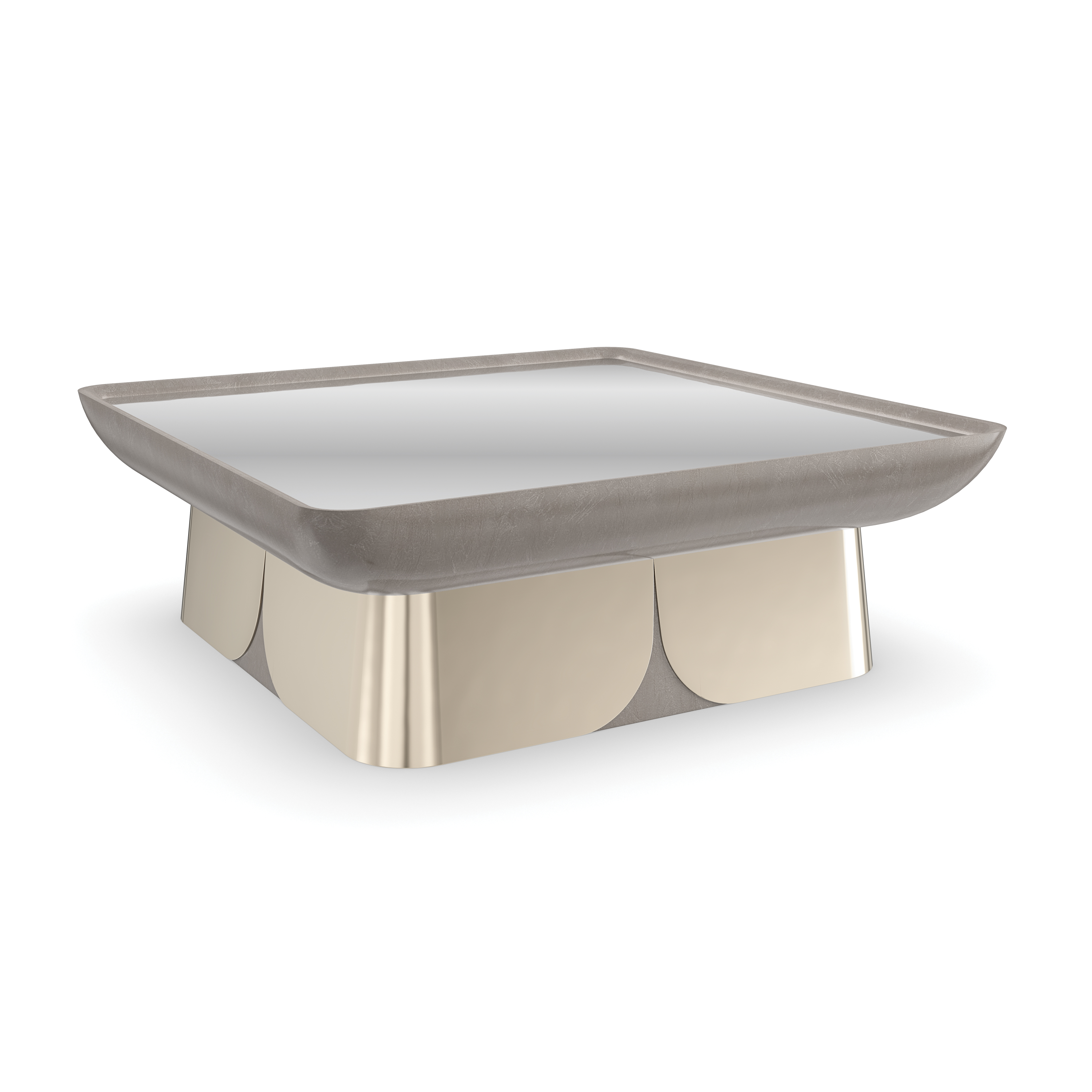 Zenith Cocktail Table Charcoal Leaf 50" by Caracole - view 4