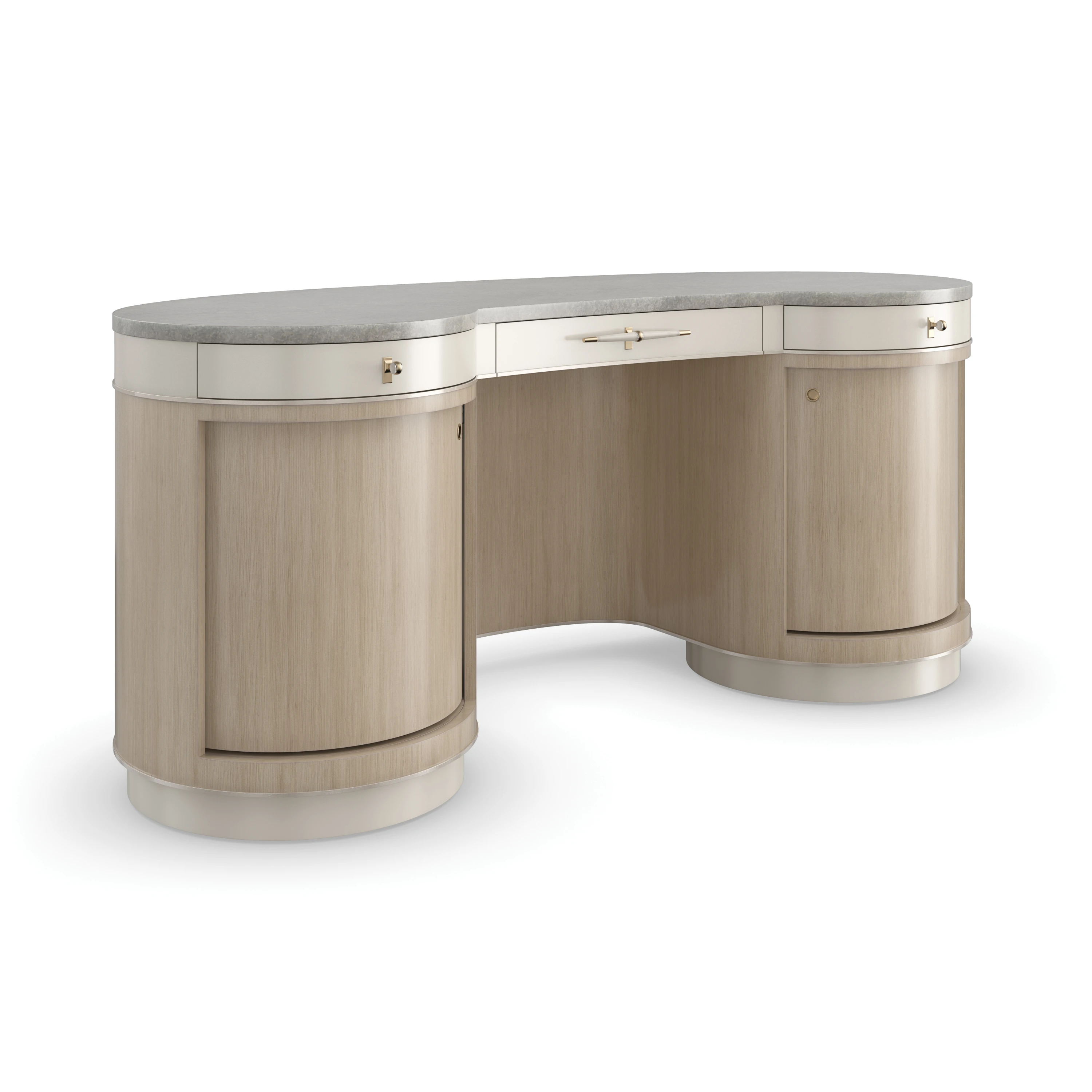 Vanity Fair Brushed Gold Desk 67.25" by Caracole - view 4