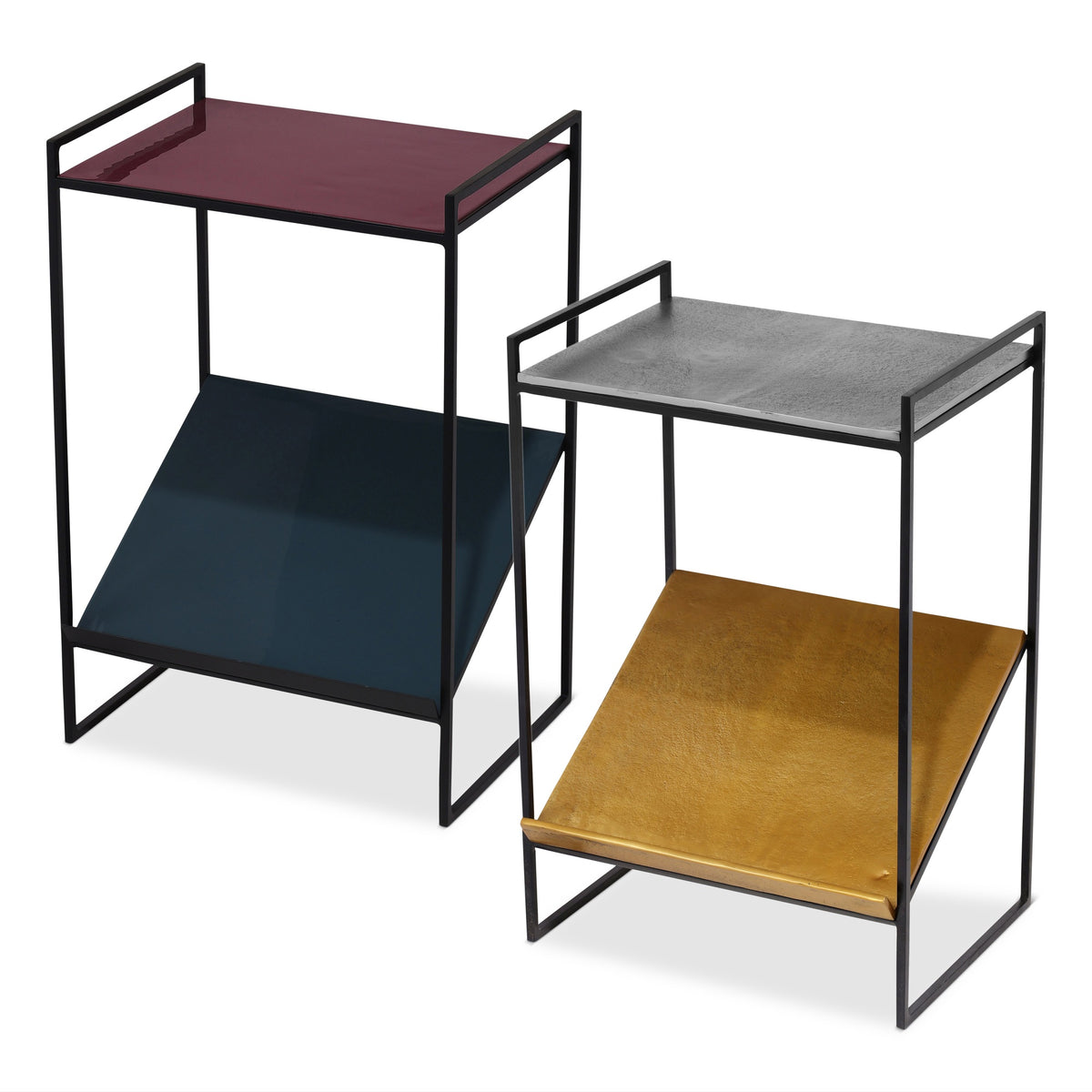 Naomi Enamel Magazine End Table Plum, Teal by Urbia - detail 4