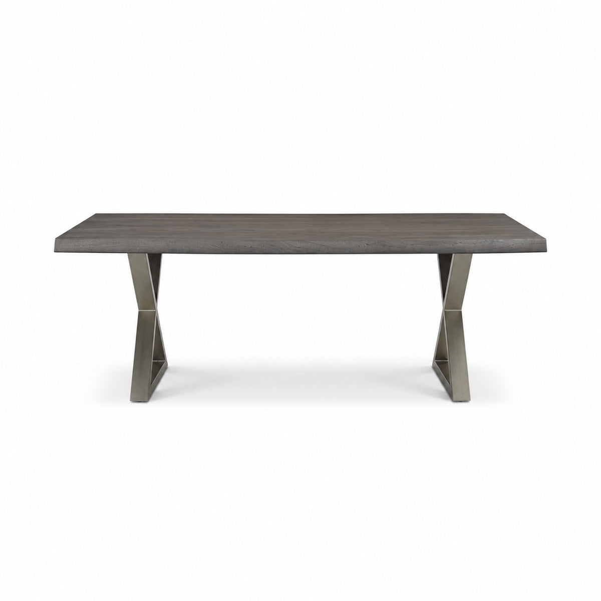 Brooks Dining Table X Base 40" x 79" Sandblasted Grey Top - Pewter Base by Urbia - product view