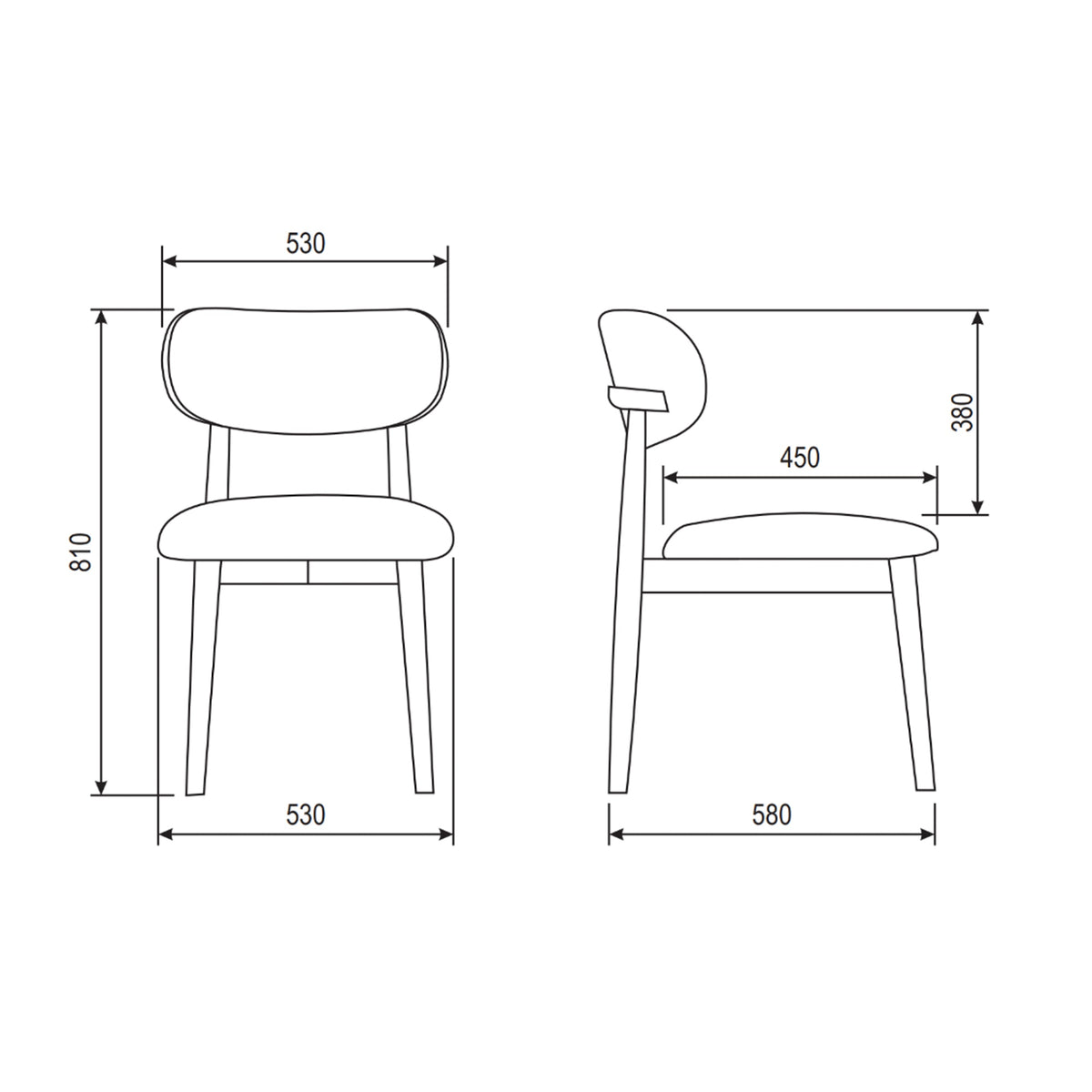 Modern Brazilian Lucia Side Chair Harvest Jute Upholstery - Ebano Frame by Urbia - detail 12