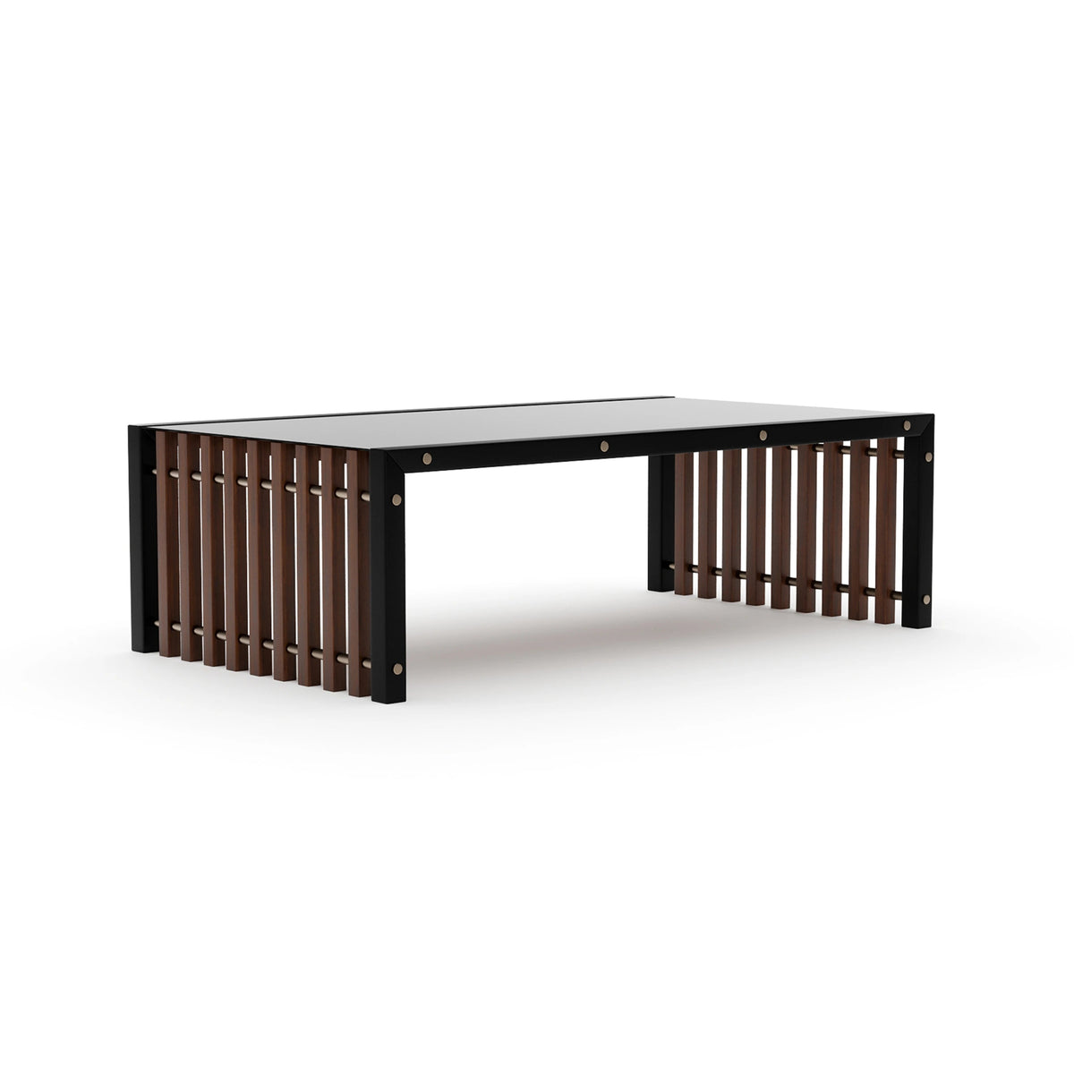 Pinstripe Dark Cocktail Table Champagne Gold 48" by Caracole - view 2