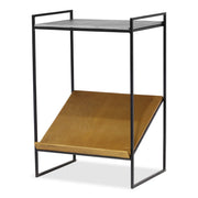 Noemi Cast Aluminum Magazine End Table Vintage Silver, Antique Brass by Urbia - product view