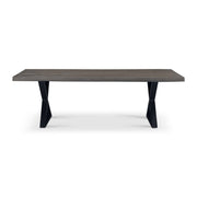 Brooks Dining Table X Base 40" x 92" Sandblasted Grey Top - Black Base by Urbia - product view