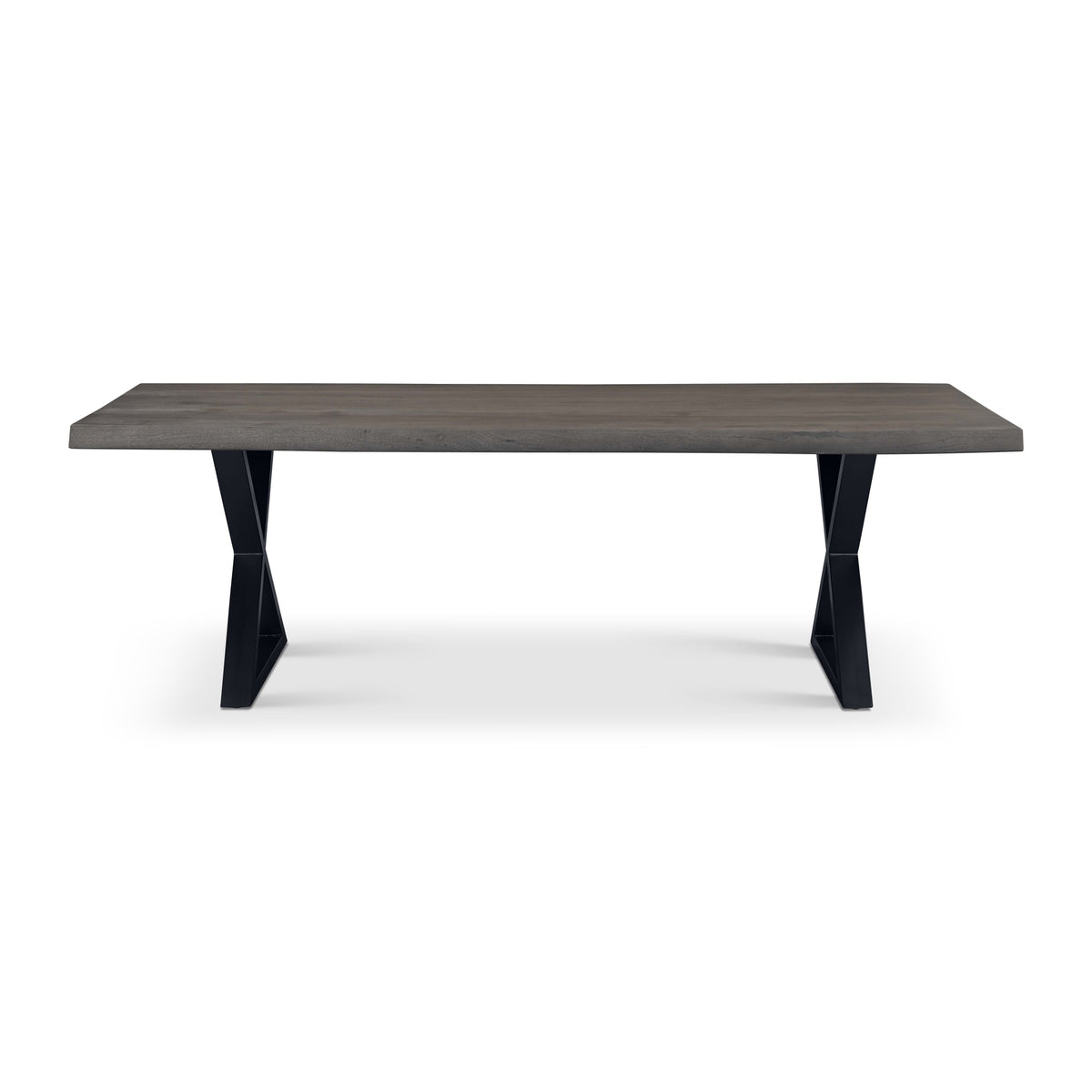 Brooks Dining Table X Base 40" x 92" Sandblasted Grey Top - Black Base by Urbia - product view