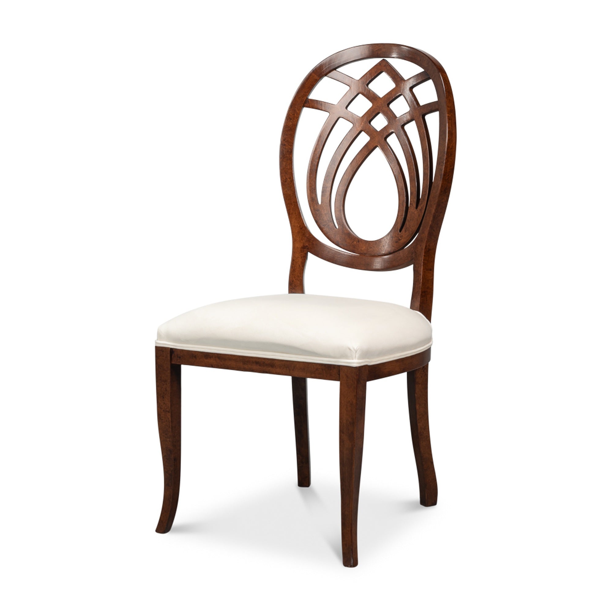 Goccia Side Chair, Walnut,Taupe Velvet by Sarreid Ltd