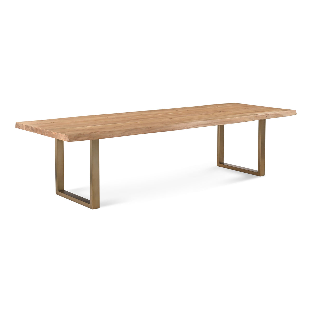 Brooks Dining Table U Base 40" x 116" Teak Top - Brass Base by Urbia - detail 2