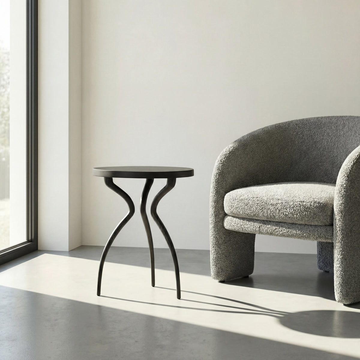Elements Sarp End Table - Antique Zinc by Urbia - detail 3