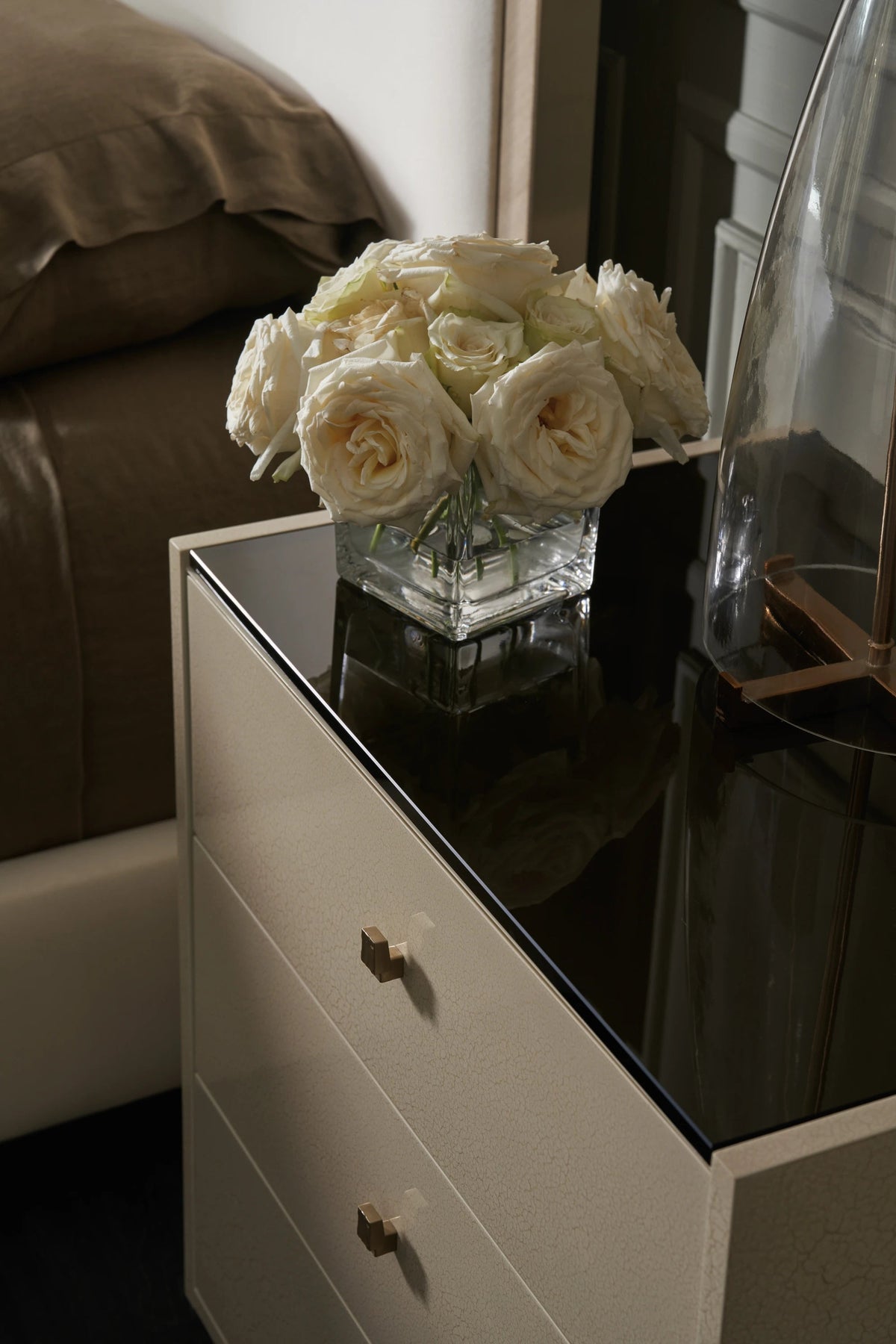 Iliad Nightstand Ivory Crackle 26" by Caracole - view 6