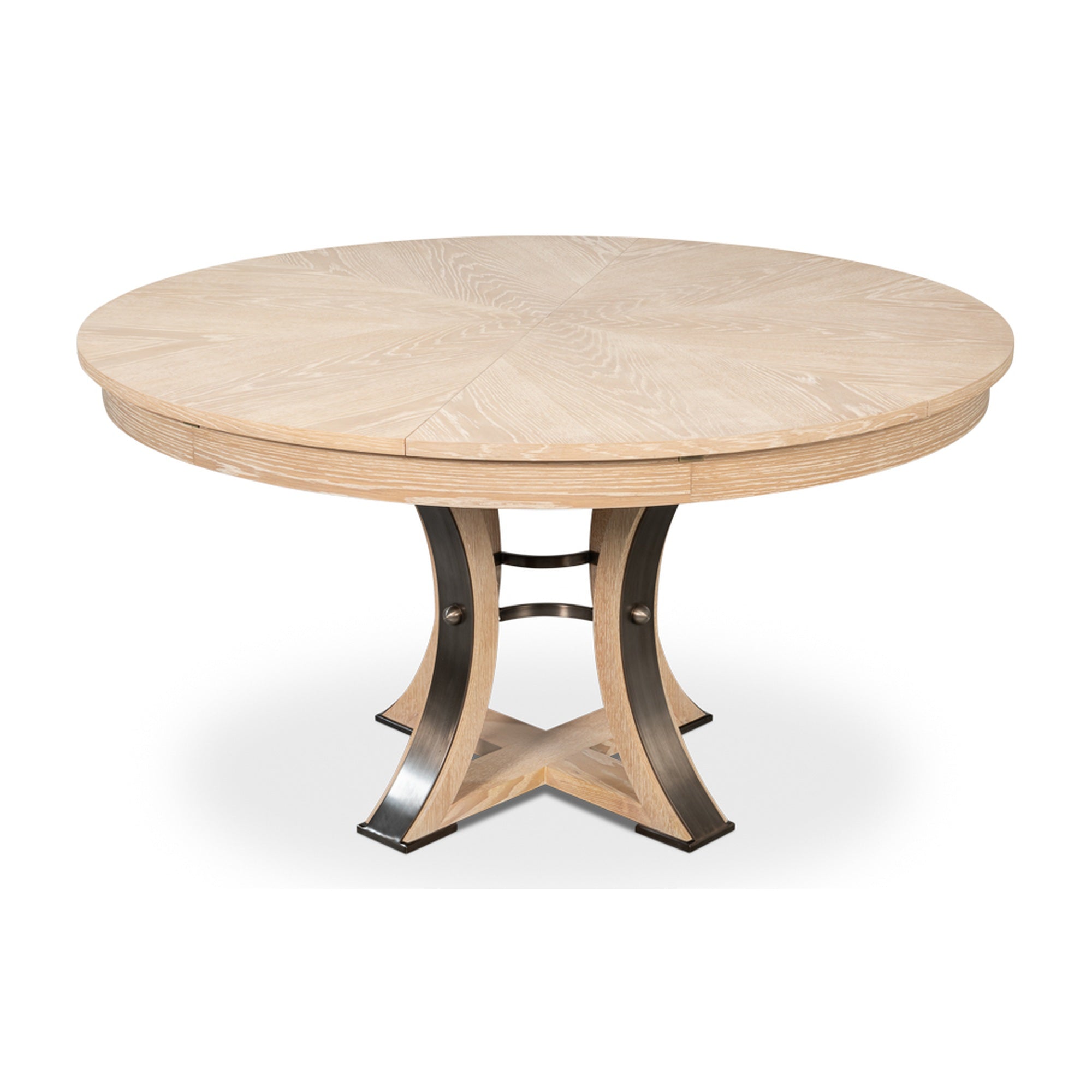 Tower Jupe Dining Table,Med,Bleached Oak by Sarreid Ltd