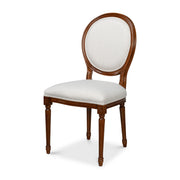 Hugo Oval Side Chair, Old World Walnut by Sarreid Ltd