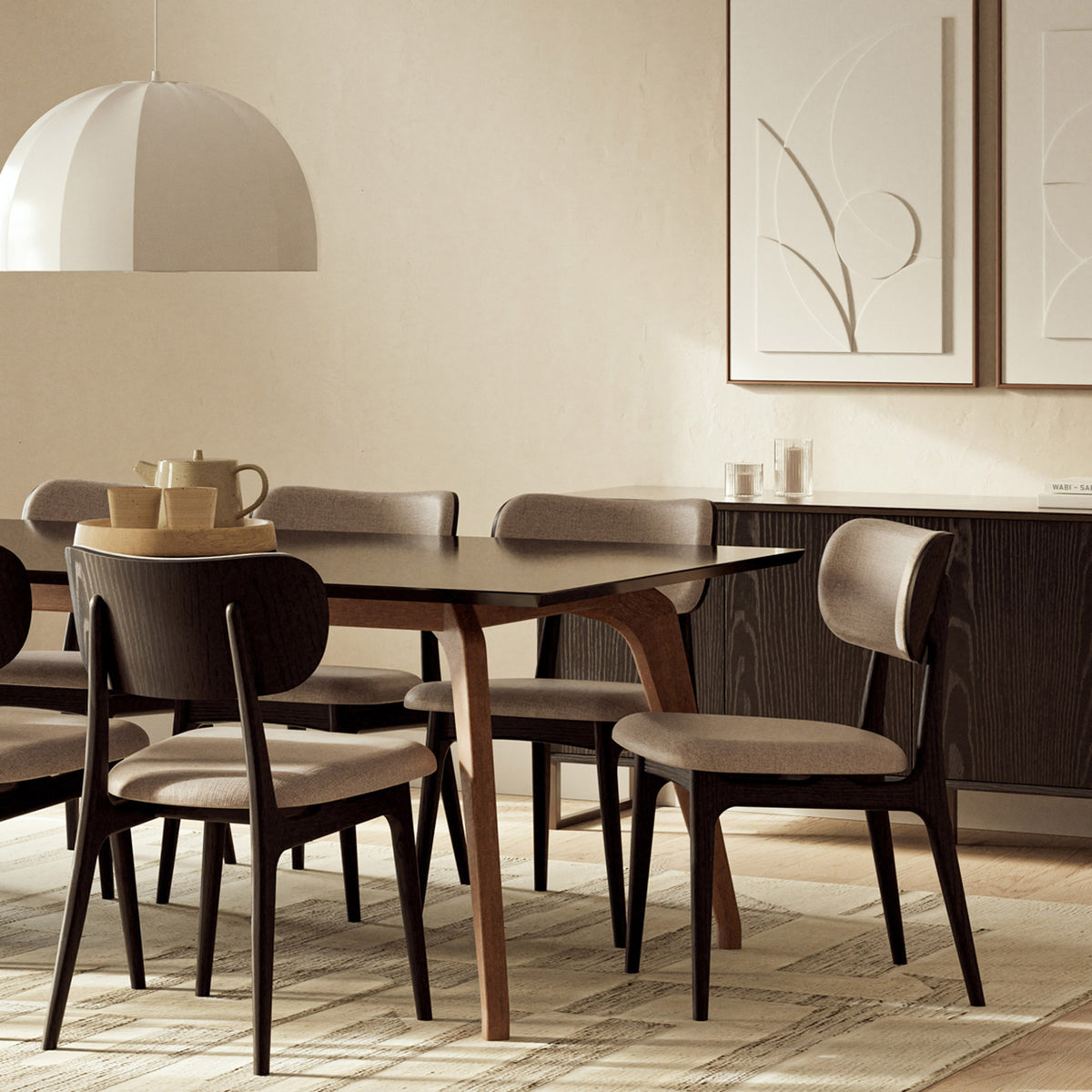 Modern Brazilian Claudia Side Chair Harvest Jute Upholstery - Ebano Frame by Urbia - detail 12