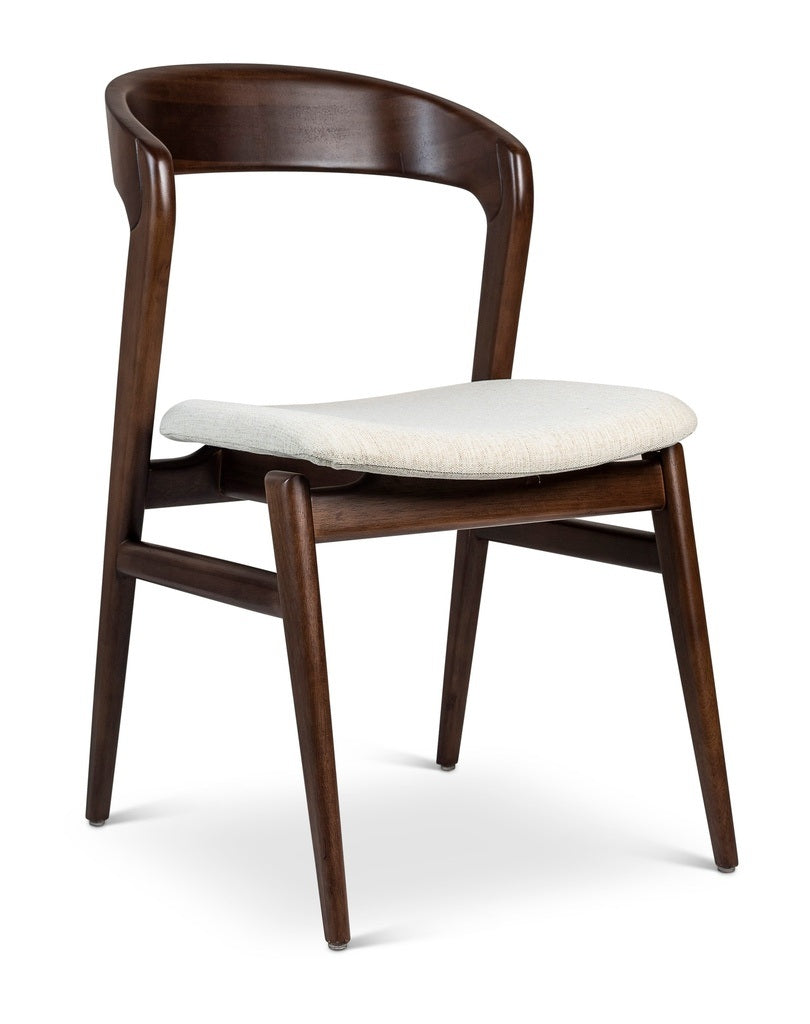 Modern Brazilian Velma Side Chair Medley Ivory Seat - Nogal Frame by Urbia - detail 3